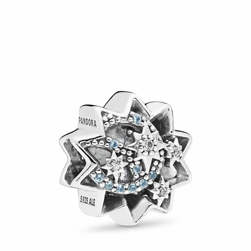 Pandora Disney When You Wish Upon A Star Charm Ireland - Sterling Silver/Blue/Mixed Stones - 873549T